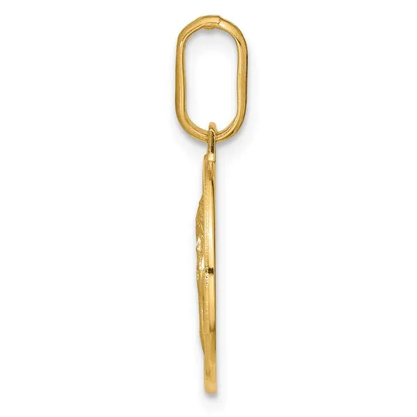 Leslie's 14k Polished and Matte Angel Pendant Image 2 Peran & Scannell Jewelers Houston, TX