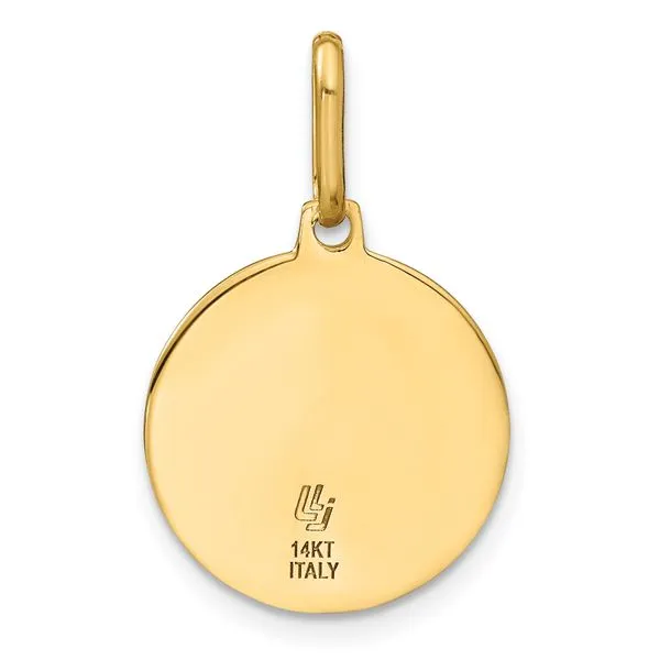 Leslie's 14k Polished and Matte Angel Pendant Image 3 Peran & Scannell Jewelers Houston, TX