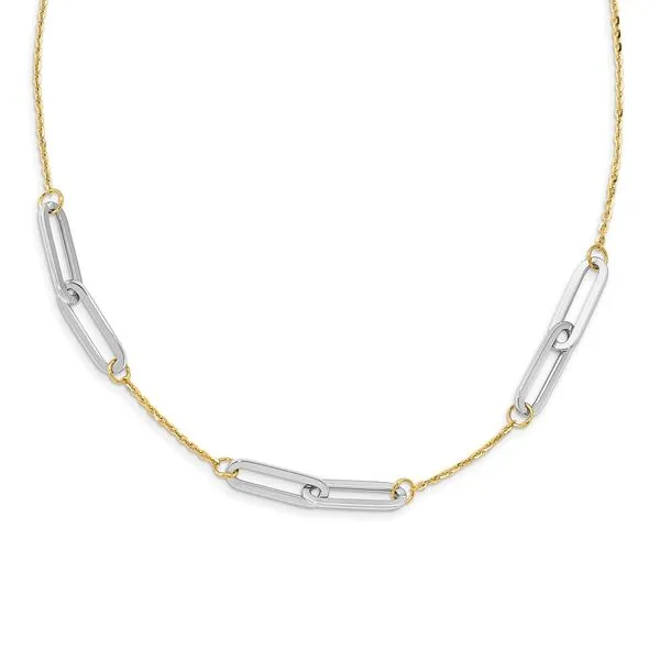 Leslie's 14k Two-tone Polished w/1in ext. Necklace Diamond Design Jewelers Somerset, KY
