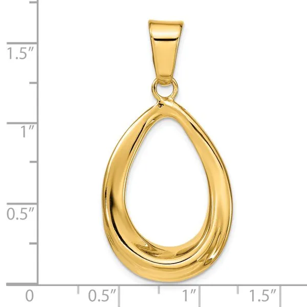 Leslie's 14k Polished Open Teardrop Pendant Image 4 Diny's Jewelers Middleton, WI