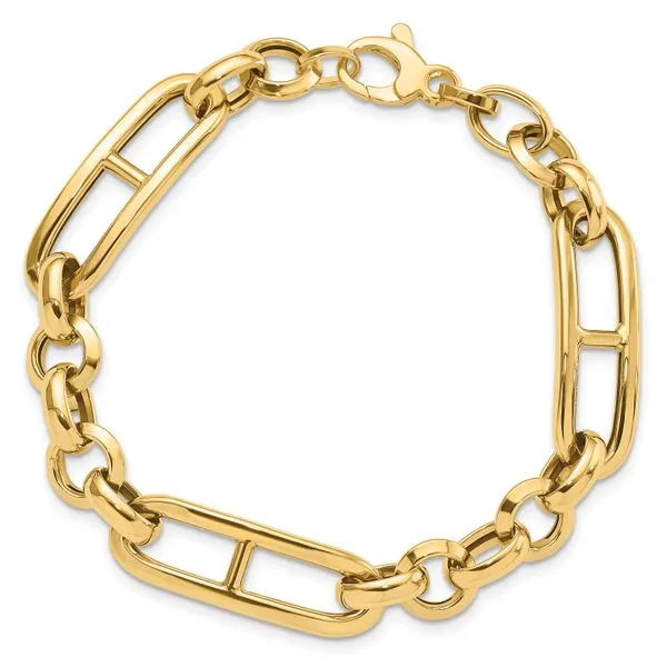 Leslie's 14K Polished Fancy Link Bracelet Image 4 Jewelry Design Studio Jensen Beach, FL