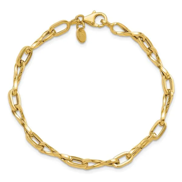 Leslie's 14K Polished Fancy Link Bracelet Image 4 Diamond Design Jewelers Somerset, KY
