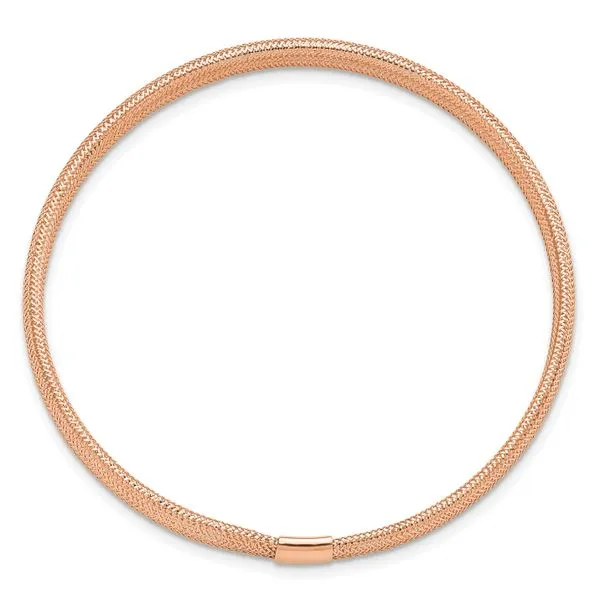 Leslie's 14K with Rose Gold Plating Polished Stretch Bracelet Image 2 Grayson & Co. Jewelers Iron Mountain, MI