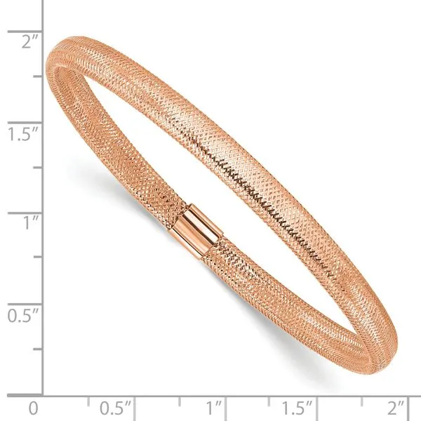 Leslie's 14K with Rose Gold Plating Polished Stretch Bracelet Image 3 Jim's Jewelers Tyler, TX