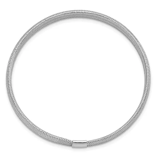Leslie's 14K with White Rhodium Plating Polished Stretch Bracelet Image 2 K & Co Family Jewelers Eagle, ID
