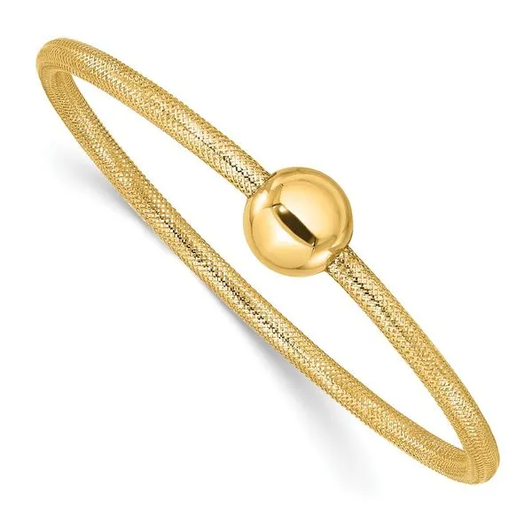 Leslie's 14K Polished with Bead Stretch Bracelet Spencer's Jewelers Athens, GA