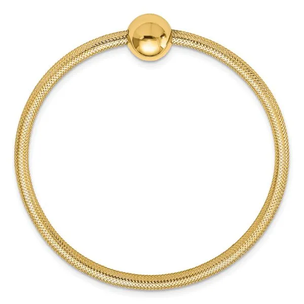 Leslie's 14K Polished with Bead Stretch Bracelet Image 2 Atlanta West Jewelry Douglasville, GA