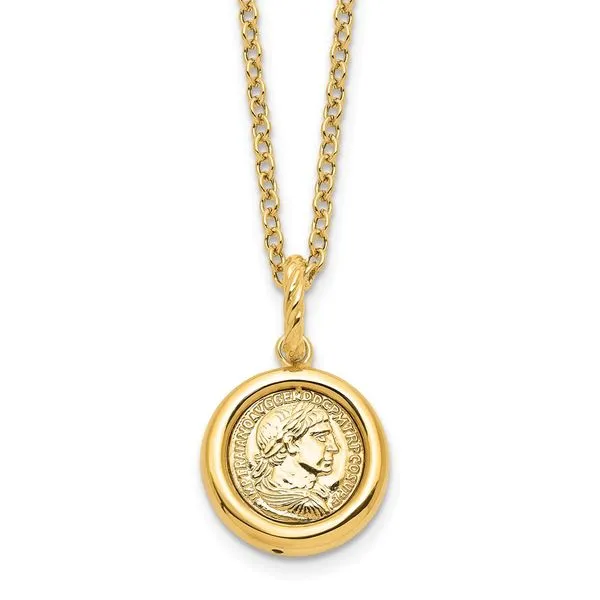 Leslie's 14K Polished Replica Roman Coin 18in Necklace Diny's Jewelers Middleton, WI