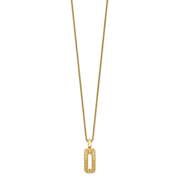 Leslie's 14K Polished and Textured Fancy Necklace Image 2 Thomas A. Davis Jewelers Holland, MI