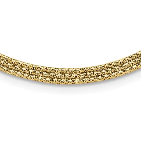 Leslie's 14K with Diamond-cut Accent and 2in. ext. Woven Necklace Diamond Design Jewelers Somerset, KY