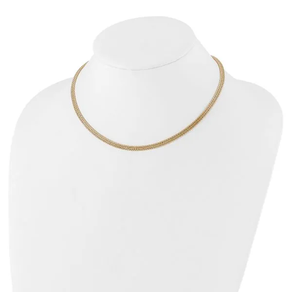 Leslie's 14K with Diamond-cut Accent and 2in. ext. Woven Necklace Image 2 Diamond Design Jewelers Somerset, KY