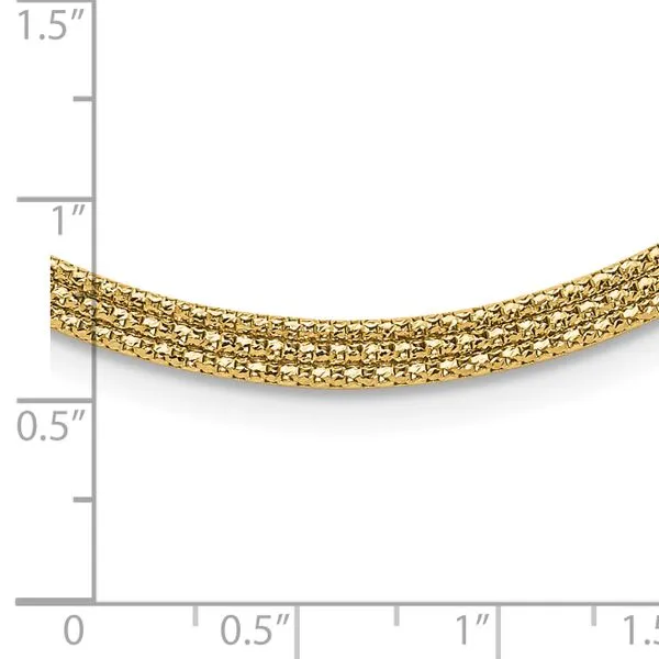 Leslie's 14K with Diamond-cut Accent and 2in. ext. Woven Necklace Image 4 Diamond Design Jewelers Somerset, KY