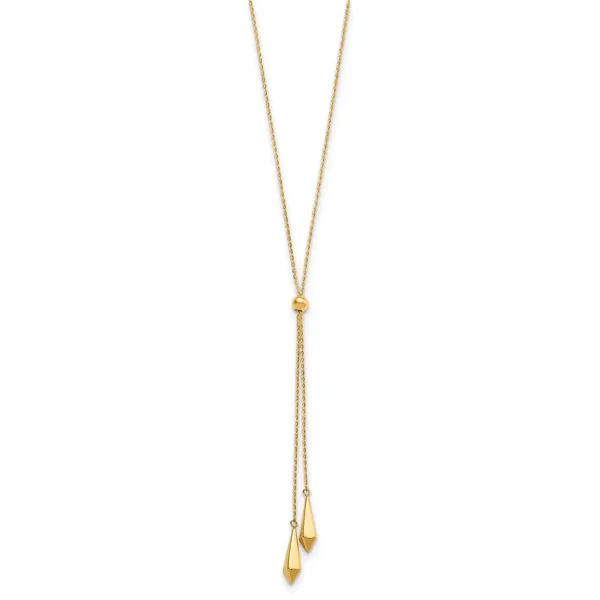 Leslie's 14K Polished Adjustable Y Drop Necklace Image 2 Diny's Jewelers Middleton, WI