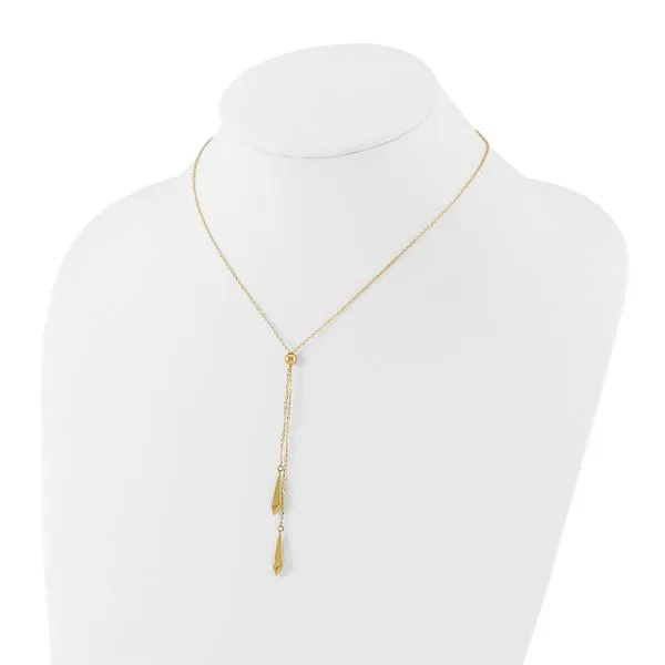Leslie's 14K Polished Adjustable Y Drop Necklace Image 3 Diny's Jewelers Middleton, WI