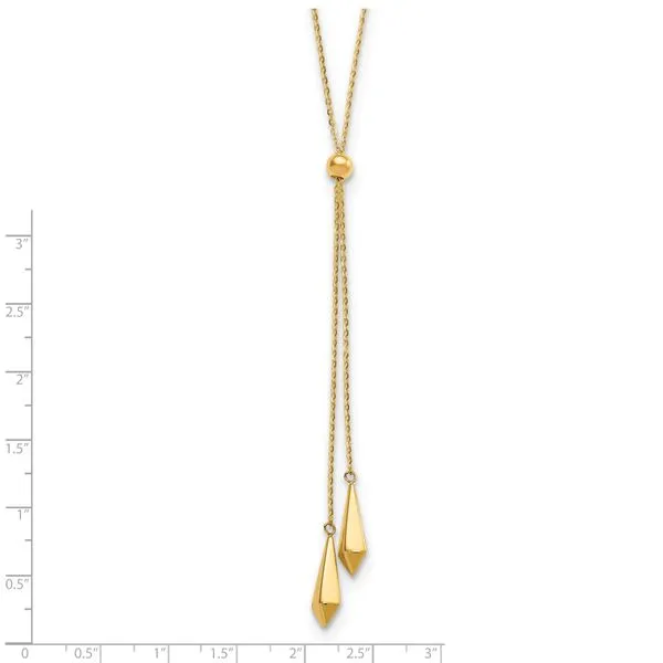 Leslie's 14K Polished Adjustable Y Drop Necklace Image 4 Diny's Jewelers Middleton, WI
