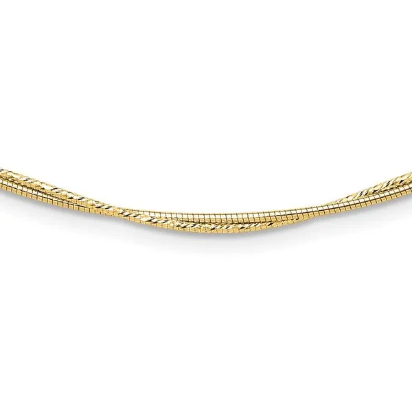 Leslie's 14K Polished and Diamond-Cut Twisted 2-Strand Neckwire Necklace Diny's Jewelers Middleton, WI
