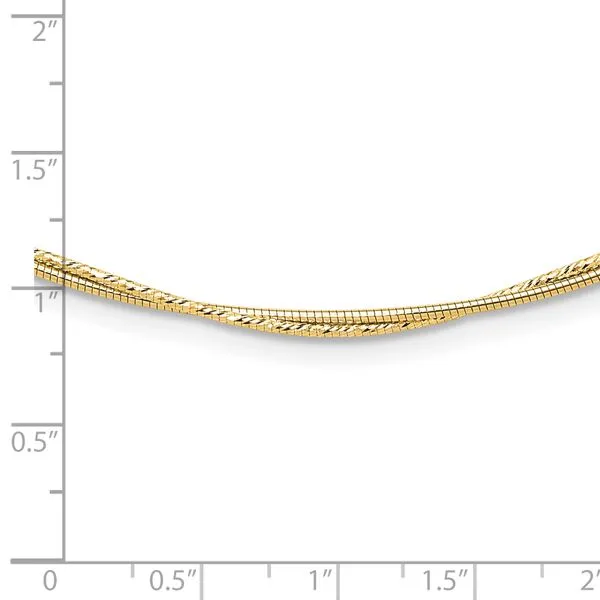 Leslie's 14K Polished and Diamond-Cut Twisted 2-Strand Neckwire Necklace Image 4 Diny's Jewelers Middleton, WI