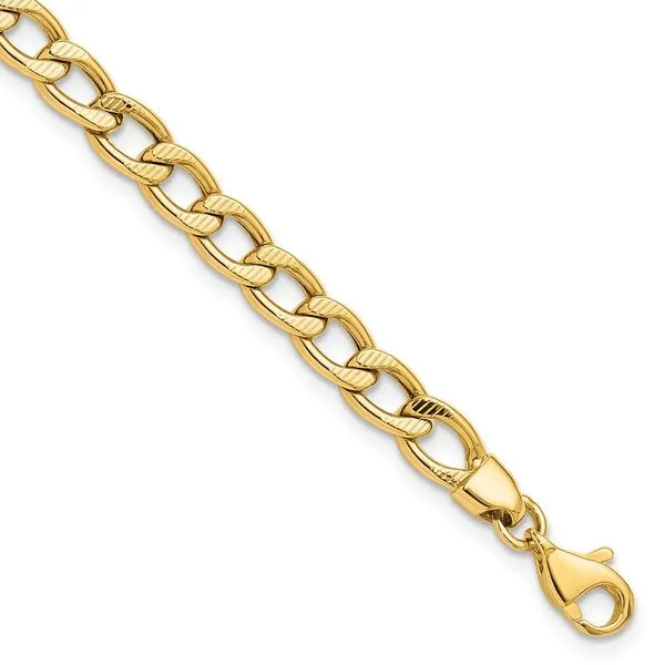 Leslie's 14K Polished and Textured Link Bracelet Jewelry Design Studio Jensen Beach, FL
