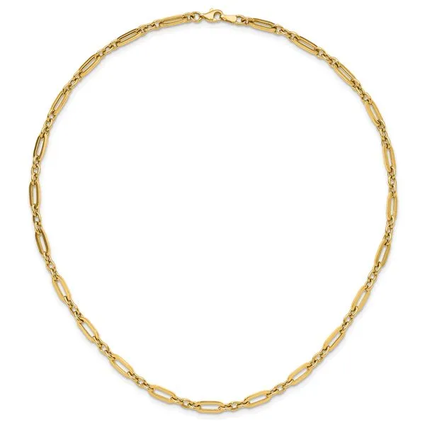 Leslie's 14K Polished Fancy Link Necklace Image 4 Valentine's Fine Jewelry Dallas, PA