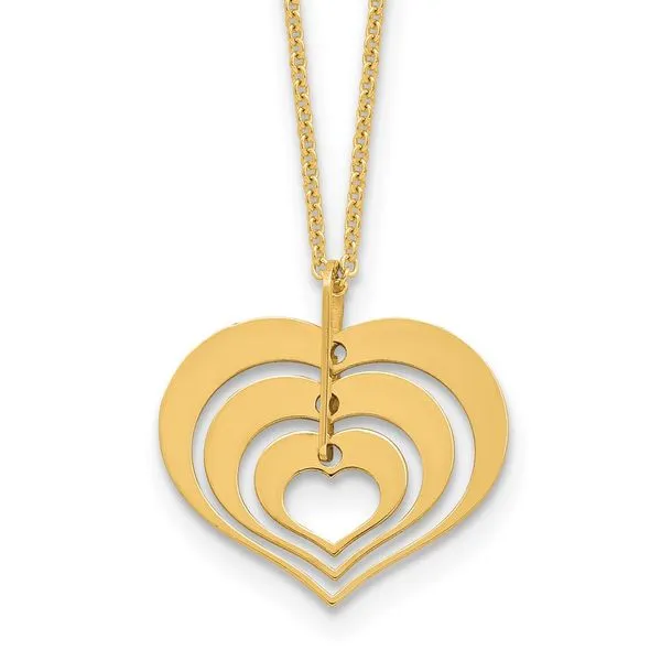 Leslie's 14K Polished Heart Pendant with 1in ext. Necklace Diny's Jewelers Middleton, WI