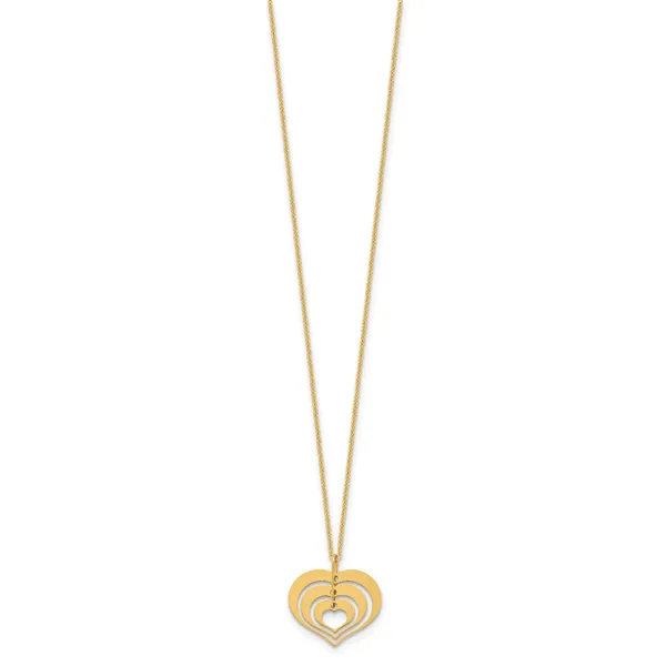 Leslie's 14K Polished Heart Pendant with 1in ext. Necklace Image 2 Diny's Jewelers Middleton, WI