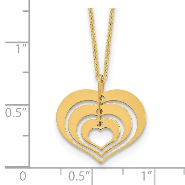 Leslie's 14K Polished Heart Pendant with 1in ext. Necklace Image 4 Jewelry Design Studio Jensen Beach, FL