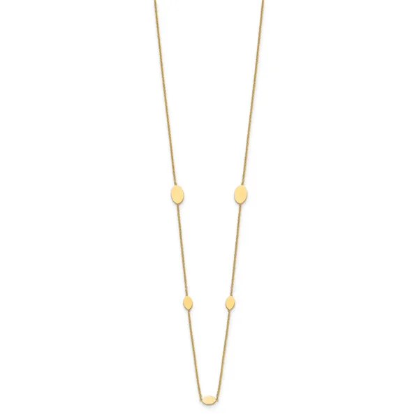 Leslie's 14K Polished Oval Discs Station with 1in ext. Necklace Image 2 Diamond Design Jewelers Somerset, KY