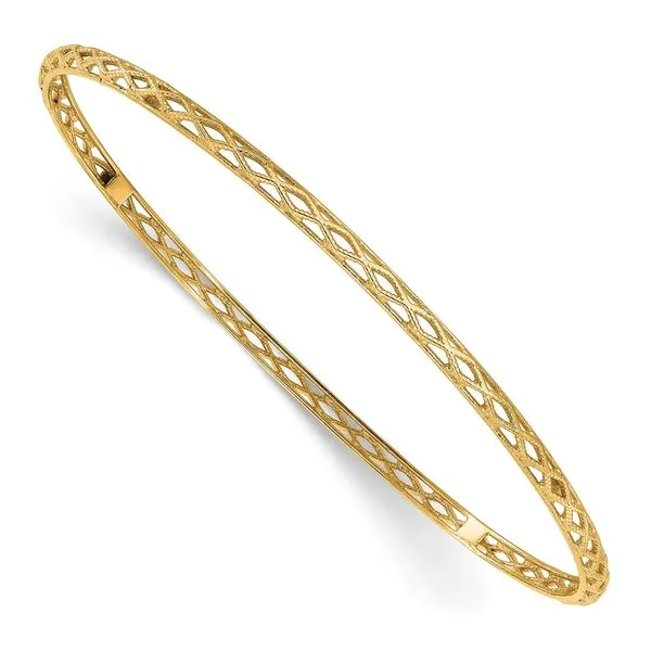Leslie's 14K Polished and Textured Slip-on Bangle Jewelry Design Studio Jensen Beach, FL