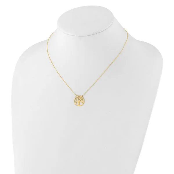 Leslie's 14K Polished Tree of Life Necklace Image 3 Jewelry Design Studio Jensen Beach, FL