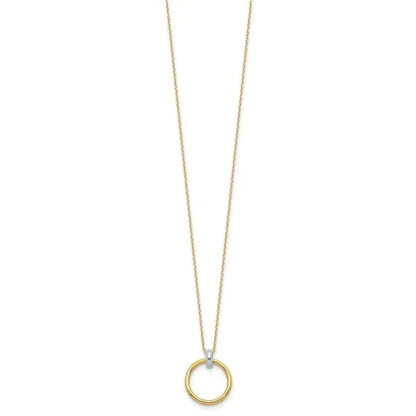 Leslie's 14K Two-tone Polished Circle Necklace Boyd Jewelers Wesley Chapel, FL