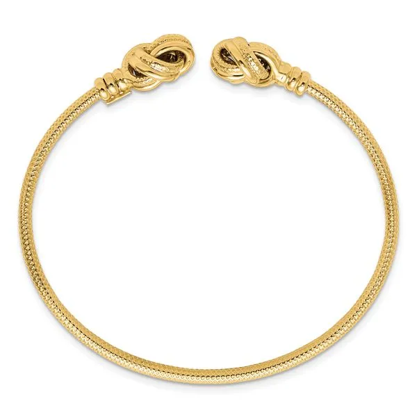 Leslie's 14K Polished and Textured Love Knots Cuff Bracelet Image 2 Johnson Jewellers Lindsay, ON