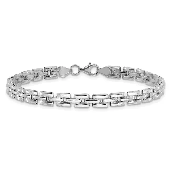 Leslie's 14K White Gold Polished Fancy Link Bracelet Image 3 Gaines Jewelry FLINT, MI