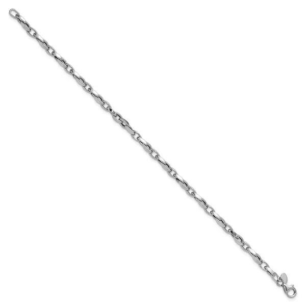 Leslie's 14K White Gold Polished Fancy Link Bracelet Image 2 Boyd Jewelers Wesley Chapel, FL