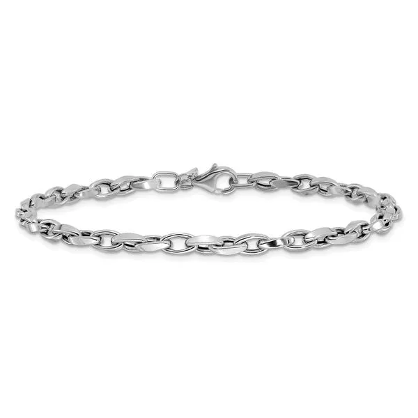 Leslie's 14K White Gold Polished Fancy Link Bracelet Image 3 Boyd Jewelers Wesley Chapel, FL
