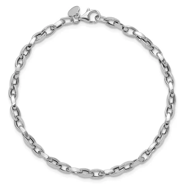 Leslie's 14K White Gold Polished Fancy Link Bracelet Image 4 Boyd Jewelers Wesley Chapel, FL