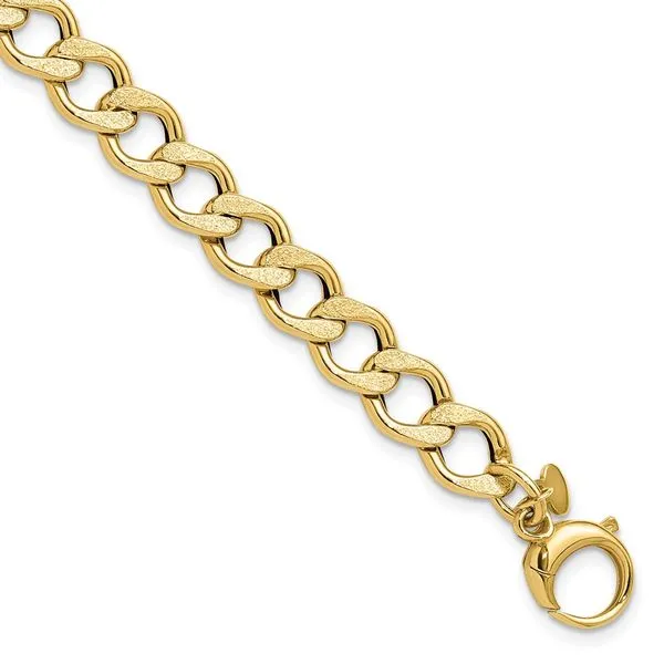 Leslie's 14K Polished and Textured Fancy Link Bracelet Johnson Jewellers Lindsay, ON