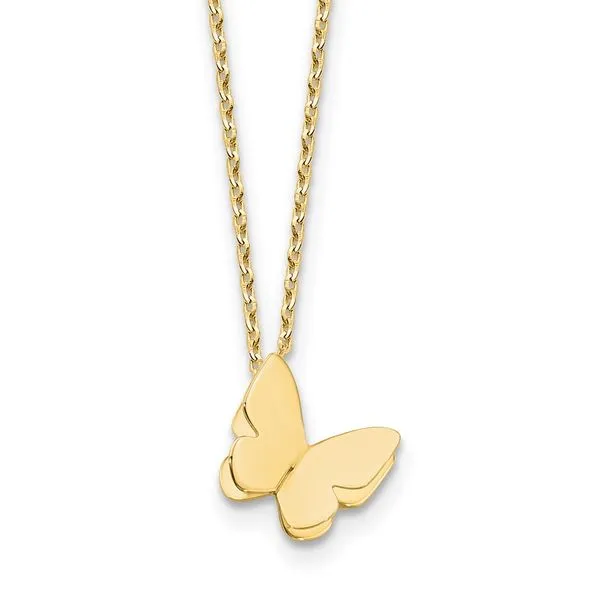 Leslie's 14K Polished Butterfly Charm with 2in ext. Necklace Jewelry Design Studio Jensen Beach, FL