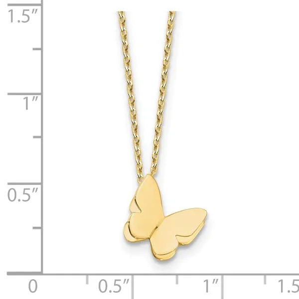 Leslie's 14K Polished Butterfly Charm with 2in ext. Necklace Image 4 Jewelry Design Studio Jensen Beach, FL