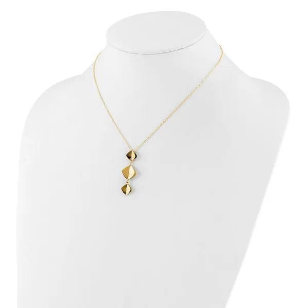 Leslie's 14K Polished Fancy Dangle Pendant Plus 2in ext. Necklace Image 3 Diamond Design Jewelers Somerset, KY