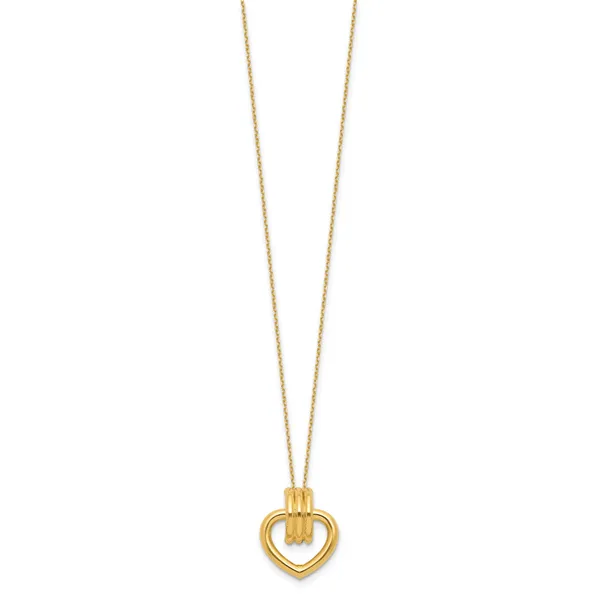Leslie's 14K Polished Heart Necklace Image 2 Jewelry Design Studio Jensen Beach, FL