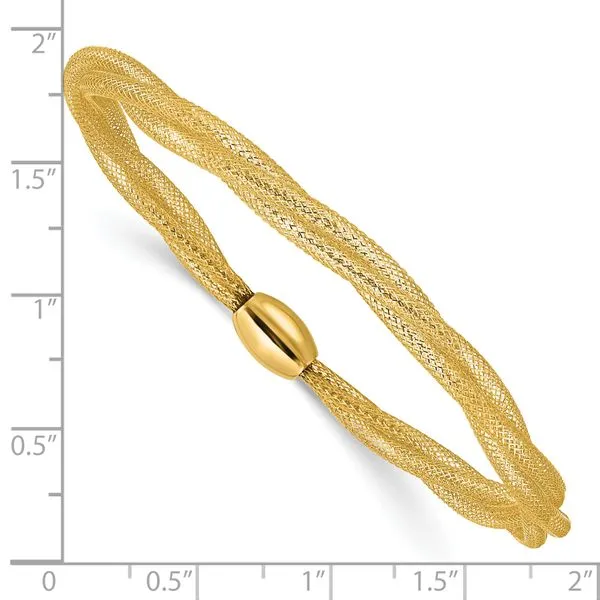 Leslie's 14K Mesh Twist Slip-on Stretch Bracelet Image 3 Trenton Jewelers Ltd. Trenton, MI