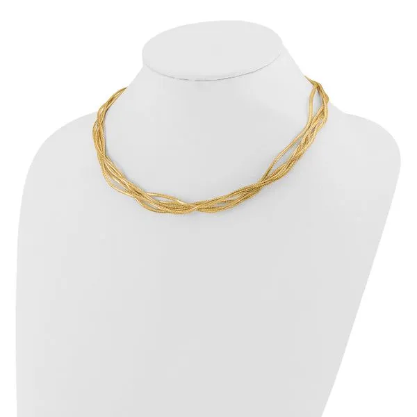 Leslie's 14K Mesh Diamond-cut 4-strand Wave Necklace Image 3 Barnett Jewelers Jacksonville, FL