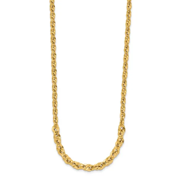 Leslie's 14k Polished and D/C Fancy Link Graduated 18in Necklace Image 2 Jerald Jewelers Latrobe, PA