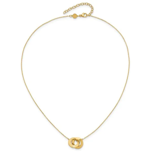 Leslie's 14K Polished and Brushed Double Circle 16in with 2in ext Necklace Image 4 Thomas A. Davis Jewelers Holland, MI