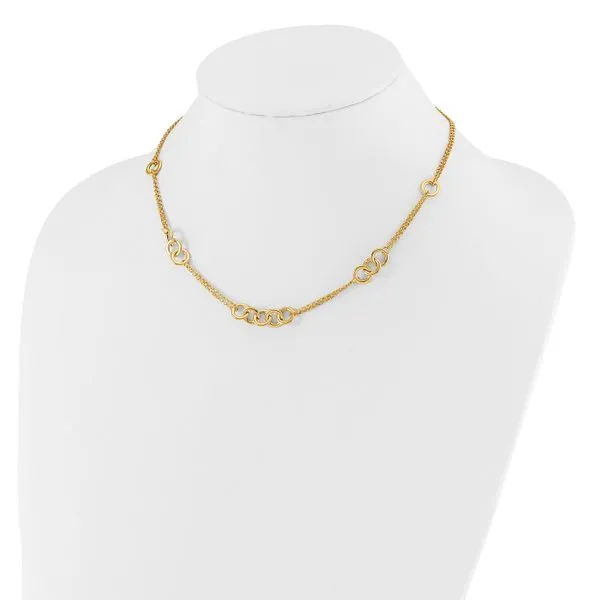Leslie's 14K Polished 2-strand with Circles Necklace Image 3 Delfine's Jewelry Charleston, WV
