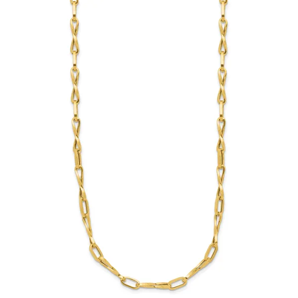 Leslie's 14K Polished Fancy Twisted Link Necklace Image 2 Trenton Jewelers Ltd. Trenton, MI