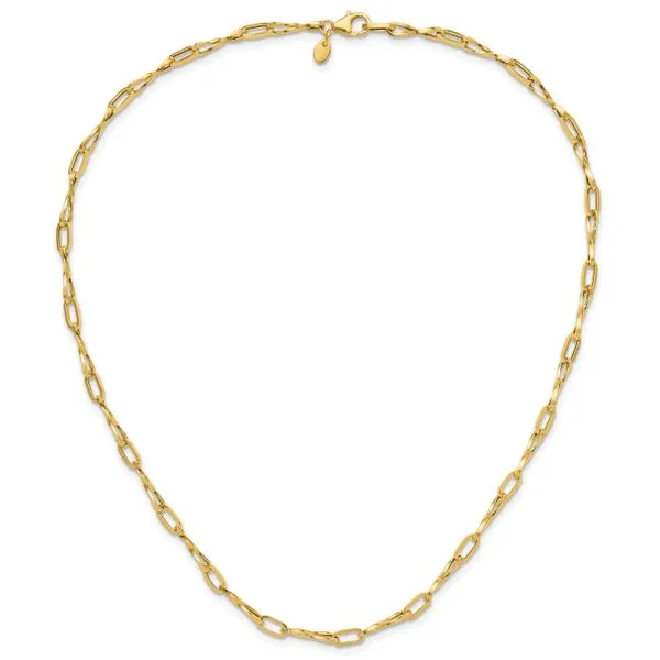Leslie's 14K Polished Fancy Twisted Link Necklace Image 4 Trenton Jewelers Ltd. Trenton, MI