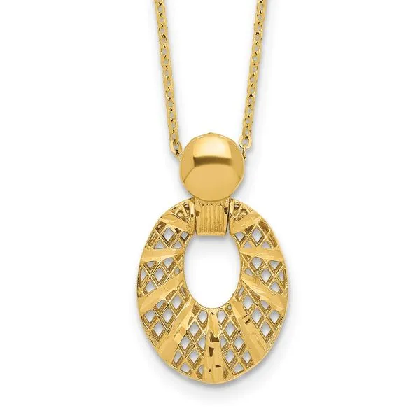 Leslie's 14k Polished D/C 16in w/2.25in ext. Necklace Morin Jewelers Southbridge, MA