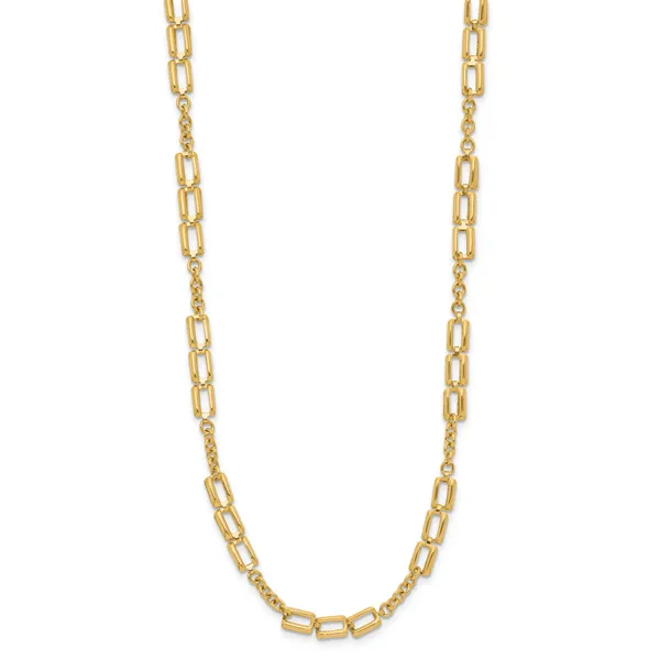 Leslie's 14K Polished Fancy Link Necklace Image 2 Albert's Jewelers Kingsland, GA