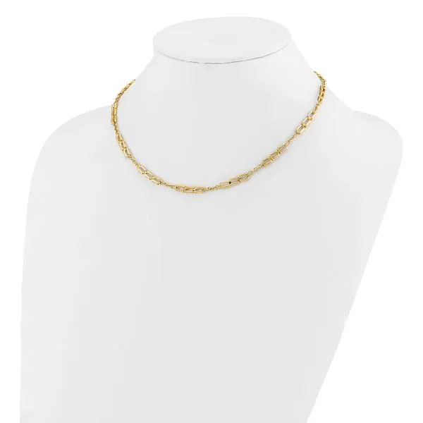 Leslie's 14K Polished Fancy Link Necklace Image 3 Boyd Jewelers Wesley Chapel, FL